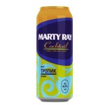 Пивной напиток Marty Ray со вкусом тропических фруктов светлый нефильтрованный 6,7%, 450 мл (kastd)
