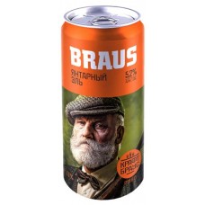 Пиво Braus Янтарный Эль светлое 5,2% Россия, 0,45 л (kastd) в магазинах Ашан
