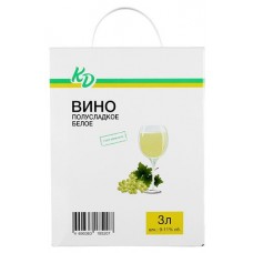 Вино Каждый день полусладкое белое Россия, 3 л (kastd) в магазинах Ашан