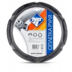 Оплетка рулевого колеса Nova Bright M экокожа, спонжевая, черная (kastd)