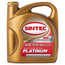 Синтетическое низковязкое моторное масло Sintec Platinum SAE 0W-20, 4 л в магазинах Ашан