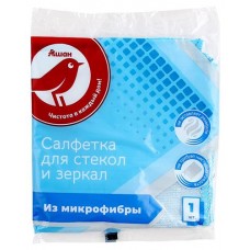 Салфетки для стекол и зеркал АШАН Красная птица из микрофибры, 1 шт (kastd) в магазинах Ашан