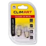 Лампа автомобильная Clim Art Светодиодная T15 3LED 12V, 2 шт (kastd)