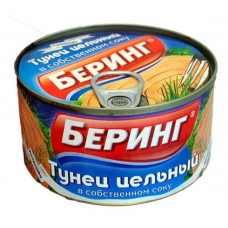 Тунец Беринг цельный в собственном соку, 200 г (kastd) в магазинах Ашан