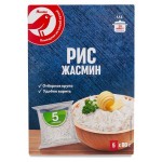 Рис АШАН Красная птица Жасмин для варки в пакетиках, 5х80 г (kastd)