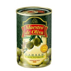 Оливки зеленые Maestro de Oliva с косточкой, 300 г (kastd) в магазинах Ашан