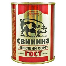 Свинина тушеная Семейный бюджет высший сорт ГОСТ, 338 г (kastd) в магазинах Ашан