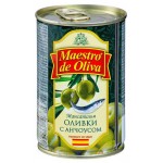 Оливки зеленые Maestro de Oliva с анчоусом, 300 г (kastd)