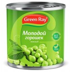 Горошек зеленый Green Ray, 400 г (kastd)
