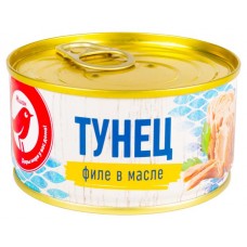 Тунец АШАН Красная птица филе в масле, 185 г (kastd) в магазинах Ашан