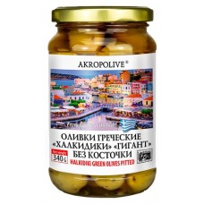 Оливки Akropolive Халкидики без косточки Гигант, 340 г (kastd) в магазинах Ашан