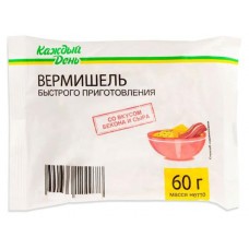Вермишель быстрого приготовления Каждый день со вкусом бекона и сыра, 60 г (kastd) в магазинах Ашан