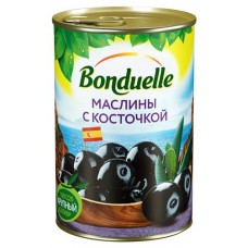 Маслины черные BONDUELLE с косточками, 300 г (kastd) в магазинах Ашан
