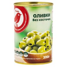 Оливки без косточки АШАН Красная птица, 390 г (kastd) в магазинах Ашан
