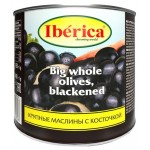 Маслины черные Iberica гигантские с косточкой, 875 г (kastd)