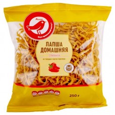 Лапша АШАН Красная птица домашняя с паприкой, 250 г (kastd) в магазинах Ашан