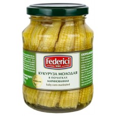 Кукуруза молодая Federici в початках маринованная, 370 мл (kastd) в магазинах Ашан