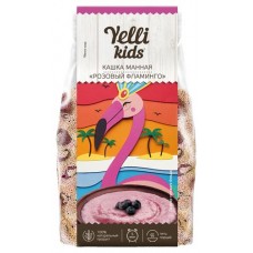 Кашка манная Yelli kids Розовый фламинго с черникой, 100 г (kastd) в магазинах Ашан