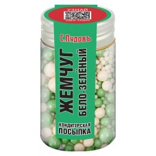 Посыпка кондитерская С.Пудовъ Жемчуг бело-зеленый, 40 г (kastd) в магазинах Ашан