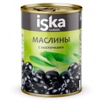 Маслины черные iska с косточками, 300 мл (kastd)