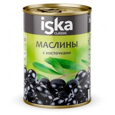 Маслины черные iska с косточками, 300 мл (kastd) в магазинах Ашан