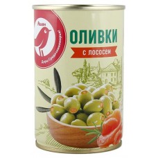 Оливки АШАН Красная птица с лососем, 300 г (kastd) в магазинах Ашан