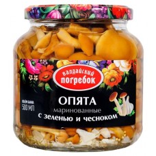 Опята маринованные Валдайский Погребок с зеленью и чесноком, 500 мл (kastd) в магазинах Ашан