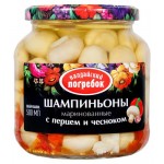 Шампиньоны маринованные Валдайский Погребок с перцем и чесноком, 500 мл
