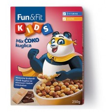 Готовый завтрак Fun&Fit смесь шоколадных шариков, 250 г (kastd) в магазинах Ашан