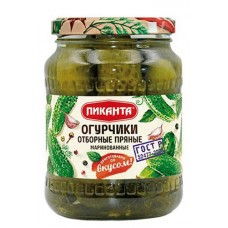 Огурчики Пиканта отборные пряные маринованные, 690 г (kastd) в магазинах Ашан