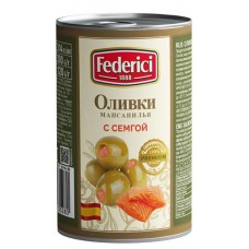 Оливки Federici с семгой, 300 г (kastd) в магазинах Ашан