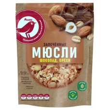 Мюсли АШАН Красная птица запеченные с шоколадом и орехом, 250 г (kastd) в магазинах Ашан