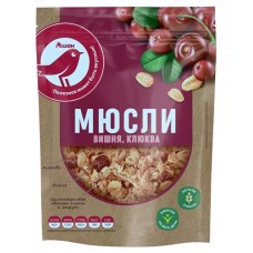 Мюсли-кранчи АШАН Красная птица с ягодами, 250 г (kastd) в магазинах Ашан