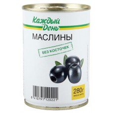 Маслины Каждый день черные без косточки, 280 г (kastd) в магазинах Ашан