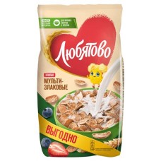 Хлопья мультизлаковые Любятово, 450 г (kastd) в магазинах Ашан