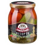 Ассорти овощное Скатерть-Самобранка из корнишонов и томатов черри, 720 мл (kastd)