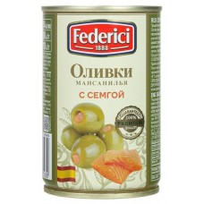 Оливки Federici с семгой, 300 г (kastd) в магазинах Ашан