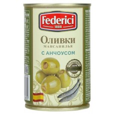 Оливки Federici с анчоусом, 300 г (kastd) в магазинах Ашан