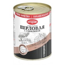 Каша перловая Курганский Мясокомбинат Стандарт с говядиной, 340 г (kastd) в магазинах Ашан
