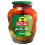 Ассорти овощное Дядя Ваня маринованное огурцы и томаты, 1,8 кг (kastd)