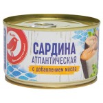 Сардина АШАН Красная птица натуральная с добавлением масла, 250 г (kastd)