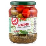 Ассорти овощное АШАН Красная птица черри и корнишоны, 680 г (kastd)