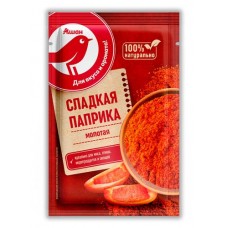 Сладкая паприка АШАН Красная птица молотая, 15 г (kastd) в магазинах Ашан