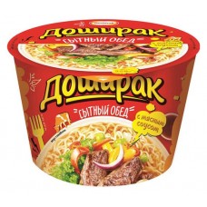 Лапша быстрого приготовления Доширак Сытный обед с говяжьим соусом, 110 г (kastd) в магазинах Ашан