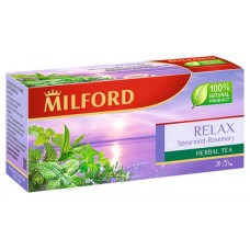 Напиток чайный Milford Relax Мята курчавая-Розмарин в пакетиках, 20х1,75 г (kastd) в магазинах Ашан