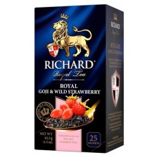 Чай черный Richard Royal Goji & Wild Strawberry ароматизированный, 25 пакетиков (kastd) в магазинах Ашан