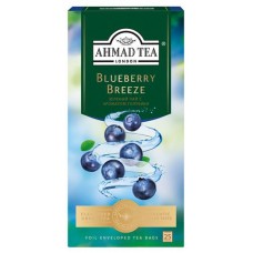 Чай зеленый Ahmad Tea с ароматом голубики в пакетиках, 25х1,8 г (kastd) в магазинах Ашан
