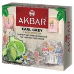 Чай черный AKBAR Earl Gray с бергамотом в пакетиках, 100х2 г (kastd)