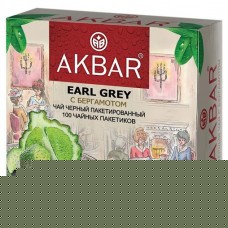 Чай черный AKBAR Earl Gray с бергамотом в пакетиках, 100х2 г (kastd) в магазинах Ашан