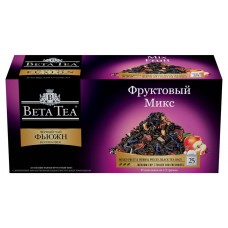 Чай черный BETA TEA ароматизированный Фруктовый Микс в пакетиках, 25х1,5 г (kastd) в магазинах Ашан